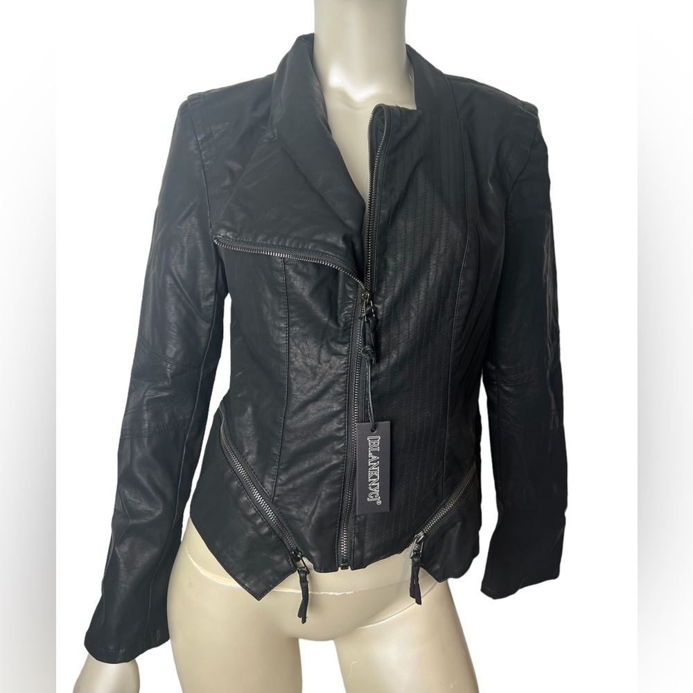 BLANK NYC Black Faux Leather Zippered Jacket